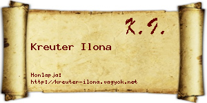 Kreuter Ilona névjegykártya